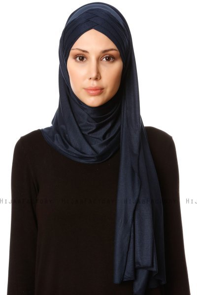 Cansu - Navy Blau 3X Jersey Hijab