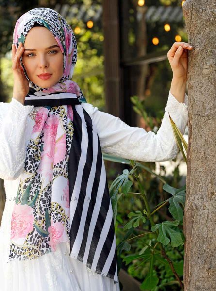 Capella - Rosa Gemustertes Hijab - Sal Evi