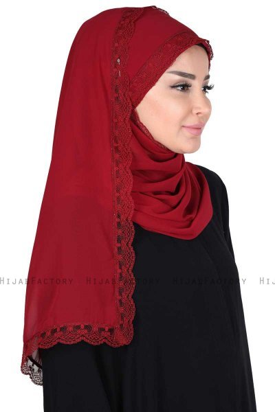 Carin - Bordeaux Praktisch Chiffon Hijab