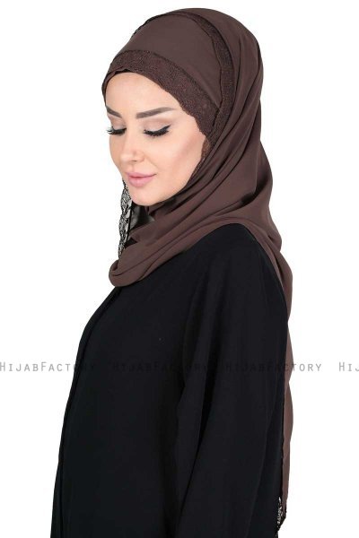 Carin - Braun Praktisch Chiffon Hijab