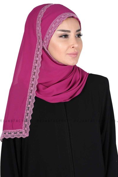 Carin - Fuchsie Praktisch Chiffon Hijab