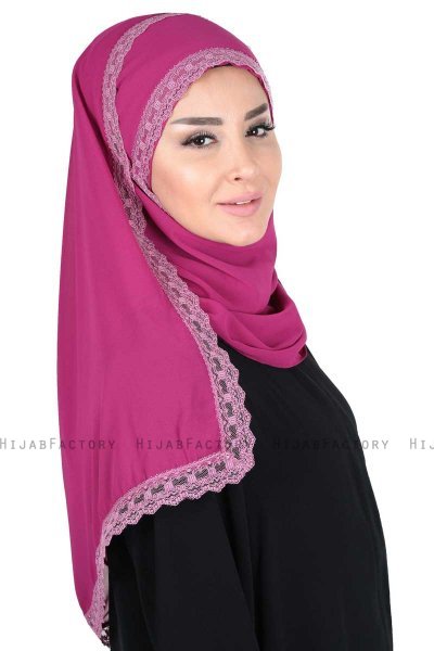 Carin - Fuchsie Praktisch Chiffon Hijab