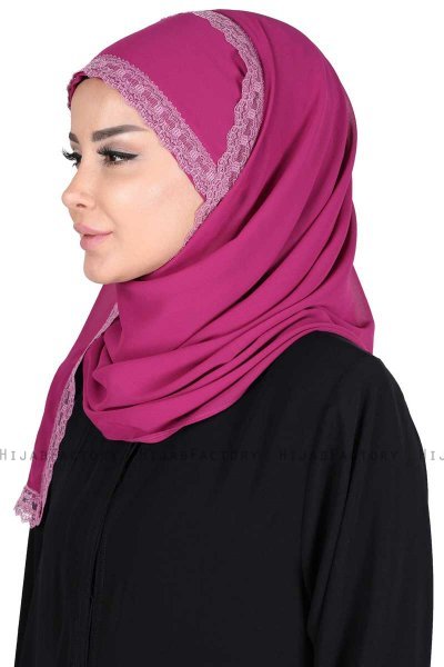 Carin - Fuchsie Praktisch Chiffon Hijab