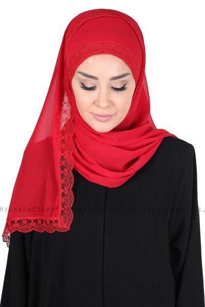 Carin - Rot Praktisch Chiffon Hijab