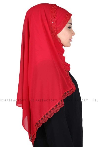 Carin - Rot Praktisch Chiffon Hijab
