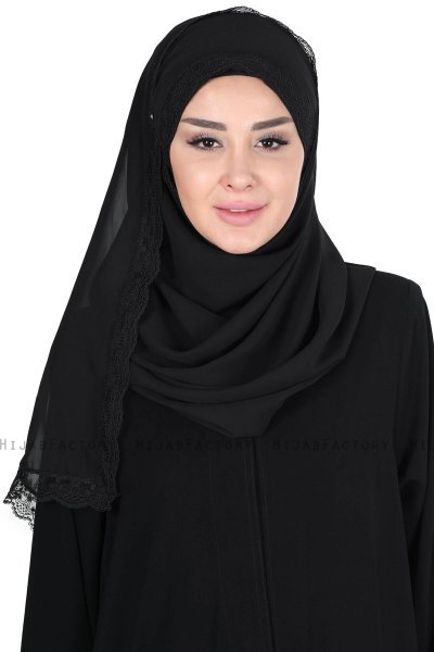 Carin - Schwarz Praktisch Chiffon Hijab