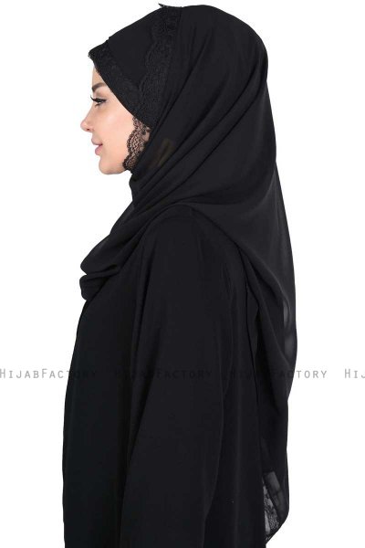 Carin - Schwarz Praktisch Chiffon Hijab