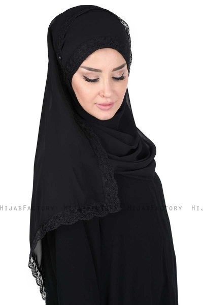 Carin - Schwarz Praktisch Chiffon Hijab