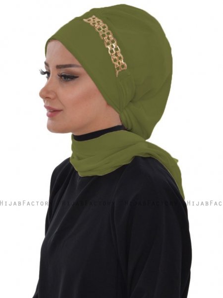 Carmen Khaki Praktisk Hijab Ayse Turban 325417-2