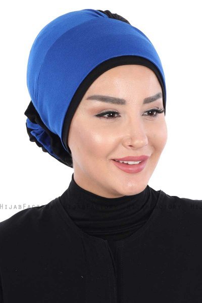 Clara - Blau & Schwarz Baumwolle Turban