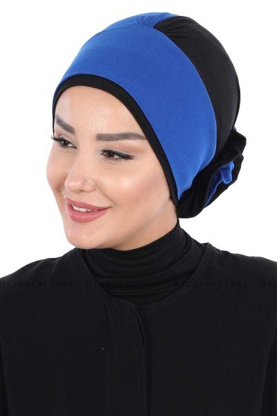 Clara - Blau & Schwarz Baumwolle Turban