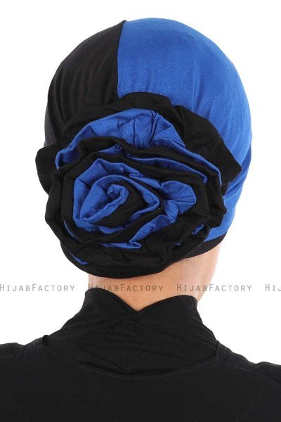 Clara - Blau & Schwarz Baumwolle Turban