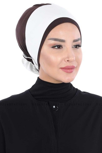 Clara - Creme & Braun Baumwolle Turban