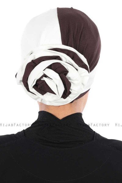 Clara - Creme & Braun Baumwolle Turban