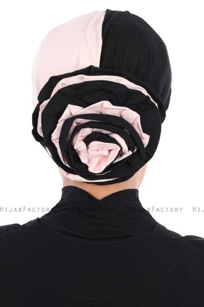 Clara - Altrosa & Schwarz Baumwolle Turban