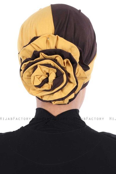 Clara - Senf & Braun Baumwolle Turban