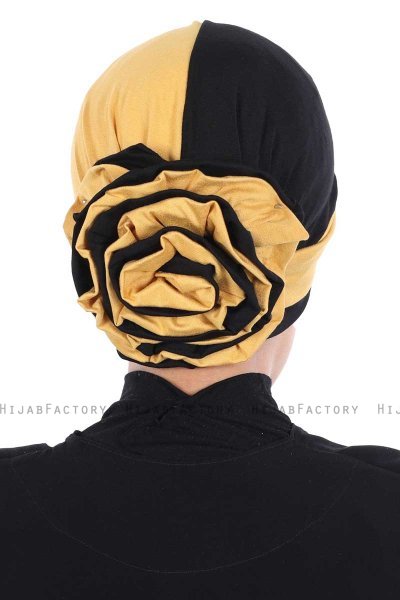 Clara - Senf & Schwarz Baumwolle Turban