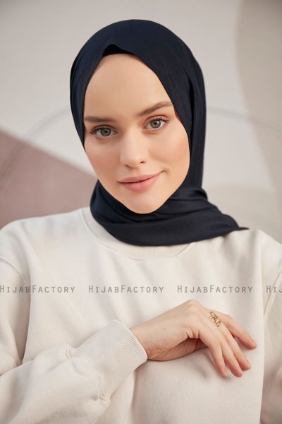 Silky Plain - Navy Blau Hijab