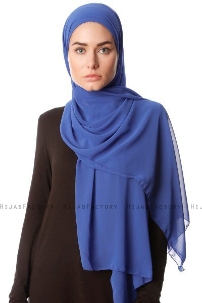 Derya - Blau Praktisch Chiffon Hijab