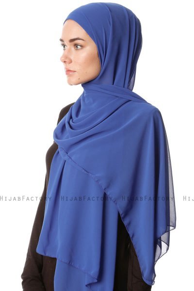 Derya - Blau Praktisch Chiffon Hijab