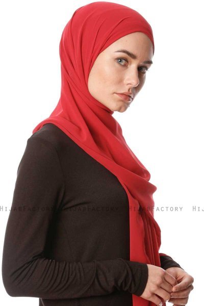 Derya - Bordeaux Praktisch Chiffon Hijab