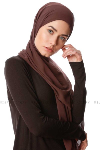 Derya - Braun Praktisch Chiffon Hijab