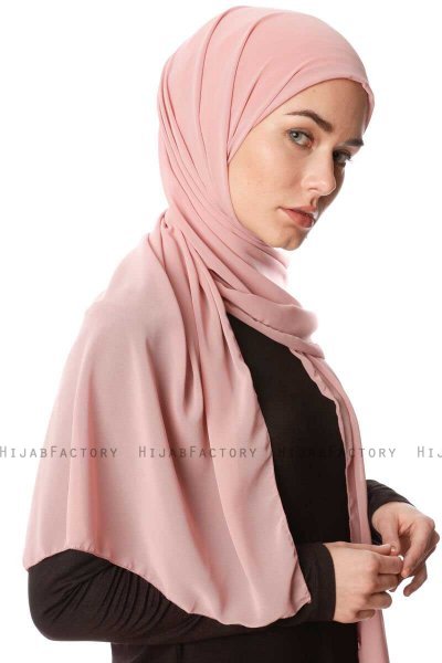 Derya - Lachsfarbe Praktisch Chiffon Hijab