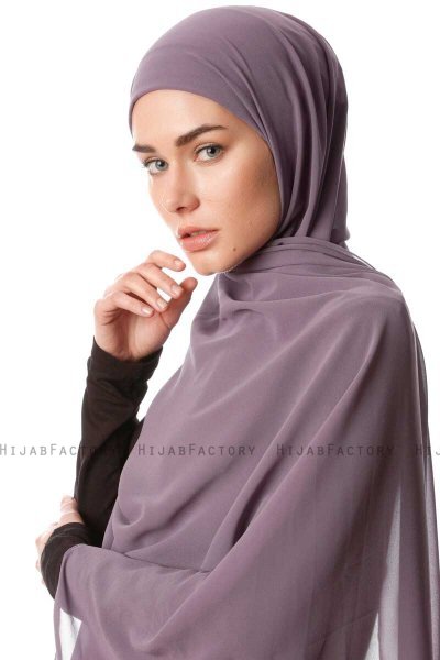 Derya - Lila Praktisch Chiffon Hijab