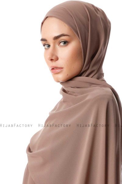 Derya - Dunkeltaupe Praktisch Chiffon Hijab