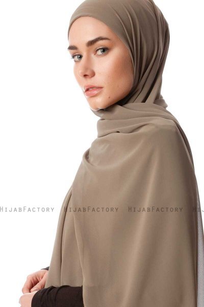 Derya - Olivgrün Praktisch Chiffon Hijab
