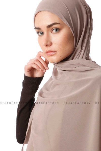 Derya - Helltaupe Praktisch Chiffon Hijab