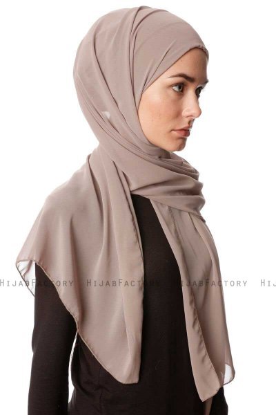 Derya - Helltaupe Praktisch Chiffon Hijab