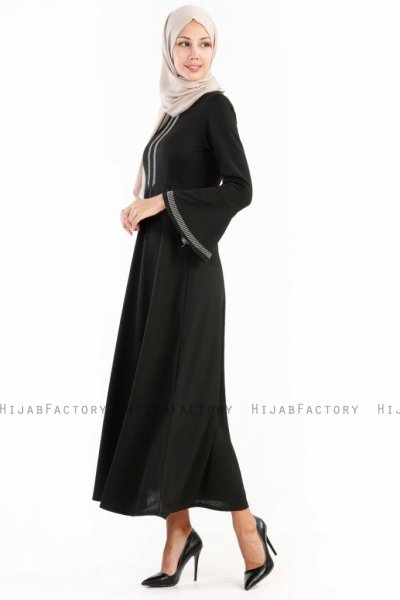 Deste Svart Abaya Klänning Miss Halima 250819-3