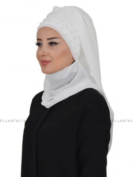 Diana Offwhite Praktisk Hijab Sjal Ayse Turban 326207a