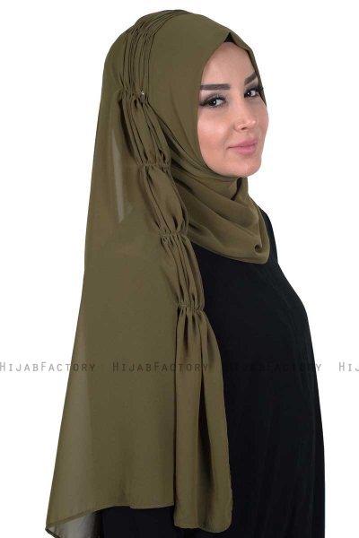 Disa - Khaki Praktisch Chiffon Hijab