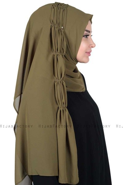 Disa - Khaki Praktisch Chiffon Hijab