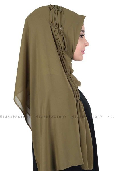 Disa - Khaki Praktisch Chiffon Hijab