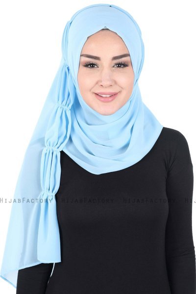 Disa - Hellblau Praktisch Chiffon Hijab
