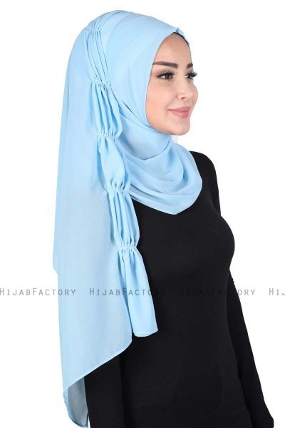 Disa - Hellblau Praktisch Chiffon Hijab