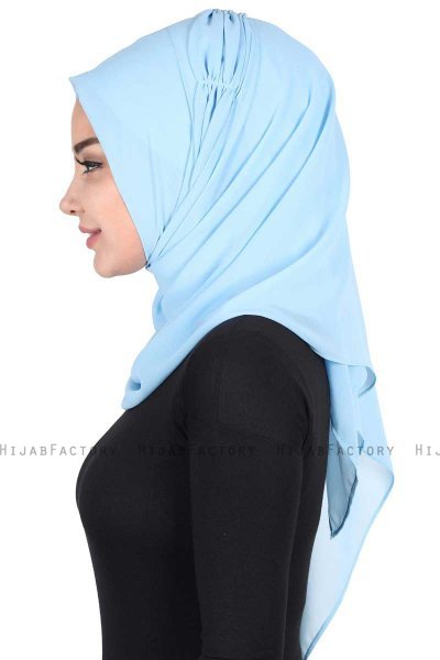 Disa - Hellblau Praktisch Chiffon Hijab