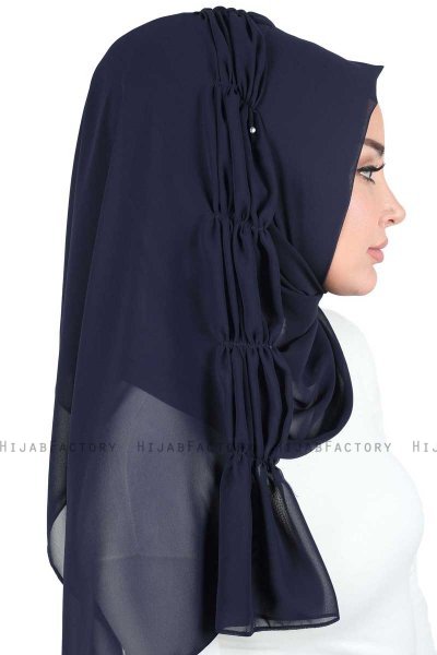 Disa - Navy Blau Praktisch Chiffon Hijab