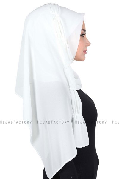 Disa - Offwhite Praktisch Chiffon Hijab