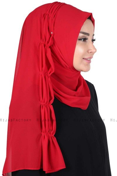 Disa - Rot Praktisch Chiffon Hijab