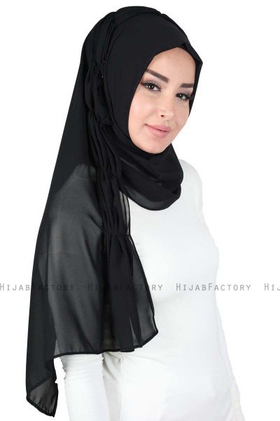 Disa - Schwarz Praktisch Chiffon Hijab