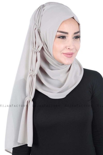 Disa - Taupe Praktisch Chiffon Hijab