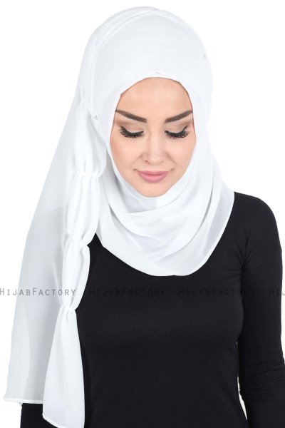 Disa - Weiß Praktisch Chiffon Hijab