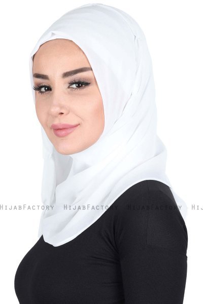 Disa - Weiß Praktisch Chiffon Hijab