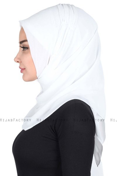 Disa - Weiß Praktisch Chiffon Hijab