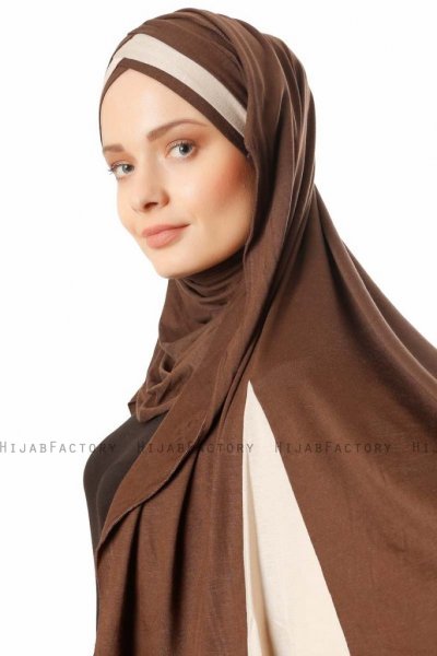 Duru - Braun & Taupe Jersey Hijab