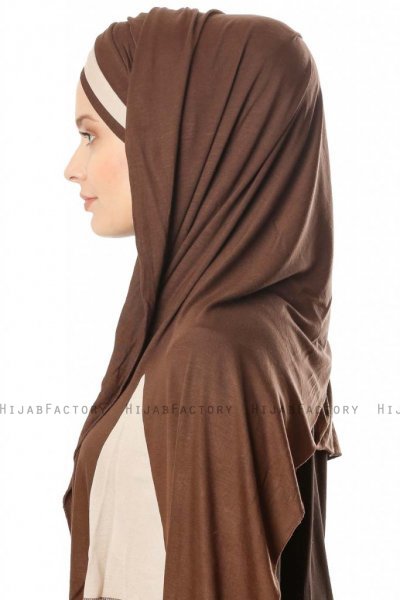 Duru - Braun & Taupe Jersey Hijab
